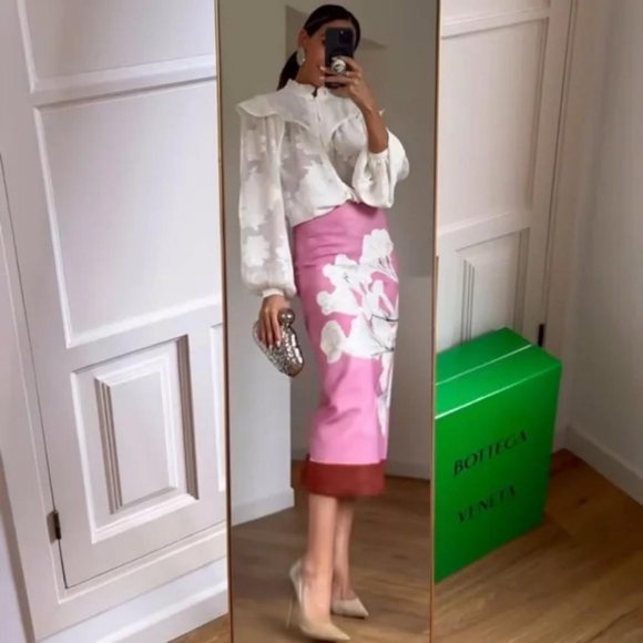 ZARA ZW COLLECTION LINEN BLEND PENCIL SKIRT - Picture 6 of 6